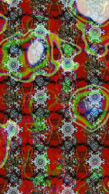 Modern stil dokusu. Çiçek desenli raster, kırmızı ve kahverengi çizgi grafik deseni soyut raster arkaplan.