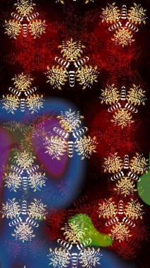 Siyah ve kırmızı renkte çiçekler. Kumaş desenli papatya çiçekleri ayrıntıları.