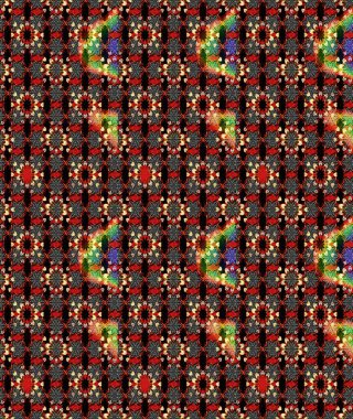 Çiçekli karalama şeklinde Raster çiçek deseni. Yumuşak, bahar çiçekli arka plan. Siyah ve kırmızı renkte çiçekler.