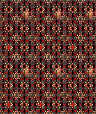 Çiçekli karalama şeklinde Raster çiçek deseni. Nazik, sevimli çiçek arkaplanı. Siyah ve kırmızı renkte çiçekler.