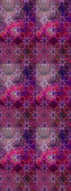 Mor renkli çiçekler. Çiçekli çiçek deseni, suluboya. Raster illüstrasyonu. Renkli Bahar Teması eskiz kalıbı. Düz Çiçek Elementleri Tasarımı.