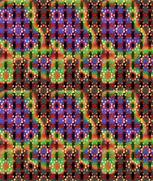 Sevimli çiçek raster deseni. Modaya uygun kumaş deseni. Renkli Yaz Temalı eskiz kalıbı. Düz Çiçek Elementleri Tasarımı.