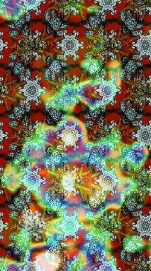 Yumuşak, bahar çiçekli arka plan. Yeşil ve kahverengi renkli çiçekler. Raster çiçek desenli ve çiçekli..