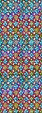 Flower sketch on blue and purple colors. Flourish ornamental spring garden texture. Raster illustration. Floral pattern. Flowers on blue and purple colors.