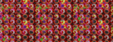 Raster illüstrasyonu. Kırmızı ve siyah renkte çiçekler. Çiçek deseni. Şatafatlı bahar bahçesi dokusu. Kırmızı ve siyah renkte çiçek çizimi.