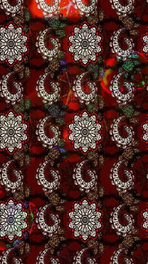 El çizimi Raster çizimi. Parlak elementlerin. Çizim çiçek deseni duvar kağıdı, web sitesi arkaplanı, paket kağıdı, davetiye, broşür, pankart veya web sitesi için kullanılabilir.