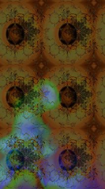 Raster illüstrasyonu. Renklerle. 3D çiçekler, çizim.