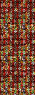 Kahverengi ve kırmızı renkte çiçekler. Hediye ambalaj kağıdı, tebrik kartları, posterler ve pankart tasarımı. Raster düz çiçek çizim deseni.