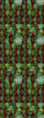 Klasik taslak çizimi. Çiçek yeşili ve kahverengi çizim deseni. Raster çiçek izi..