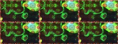 Renkli Yaz Temalı Kusursuz Arkaplan. Düz Çiçek Elementleri Tasarımı. Gri ve yeşil renkli çiçekler. Sevimli çiçek raster deseni.