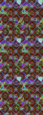 Eskiz arkaplan modeli. Vadinin çiçekleri kırmızı ve mavi renklerde. Suluboya, elle çizilmiş. Raster - stok.