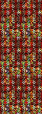 Kahverengi ve kırmızı renkte çiçekler. Hediye ambalaj kağıdı, tebrik kartları, posterler ve pankart tasarımı. Raster düz çiçek çizim deseni.