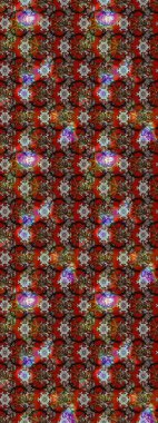 Süslü kumaş deseni. Renkli Bahar Teması eskiz kalıbı. Raster illüstrasyonundaki çiçek desenli çizim. Düz Çiçek Elementleri Tasarımı.