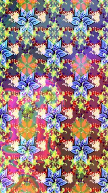 Yumuşak pamuk tasarımı. Paketleme, tekstil, duvar kâğıdı için çiçek eskizi. Yumuşak fayans. Klasik çiçek desenli. Raster taze dokusu.