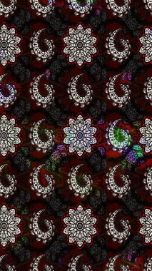 Raster illüstrasyonu. Anti-stres için soyut örnek sayfası. Siyah ve gri renklerde.