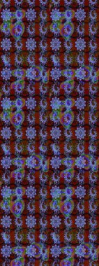 Cute floral elements. Flowers on blue and red colors. Sketch. Raster illustration.