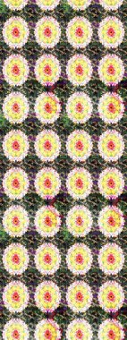 Tarafsız ve sarı renkte çiçekler. Raster illüstrasyonunda kusursuz çiçek deseni.