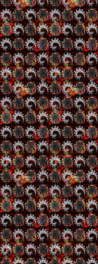 Siyah ve kahverengi renkte çiçekler olan bir çiçek deseni çiz. Suluboya tarzında siyah ve kahverengi renkte çiçekler.