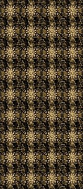 Golden pattern on pleasant colors with golden elements. Raster oriental ornament. Seamless golden pattern.