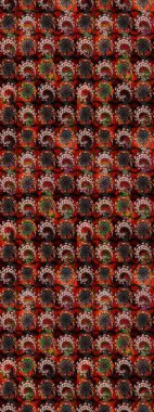 Kahverengi ve siyah renkli çiçekler. Hediye ambalaj kağıdı, tebrik kartları, posterler ve pankart tasarımı. Raster düz çiçek çizim deseni.