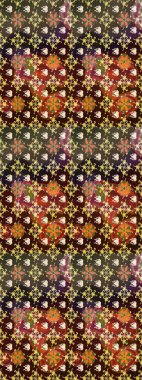 Eskiz tarzı kahverengi ve yeşil renklerde. Şirin karalamalı çiçek desenli çizim. Raster illüstrasyonu. Raster illüstrasyonu. El yapımı çiçek ve bitki koleksiyonu.