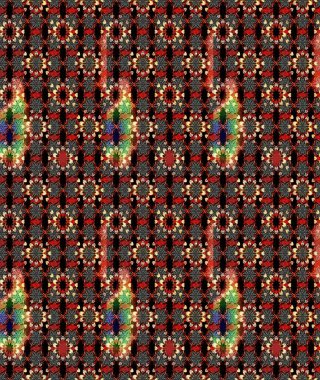 Çiçekli karalama şeklinde Raster çiçek deseni. Nazik, narin çiçek arkaplanı. Siyah ve kırmızı renkte çiçekler.