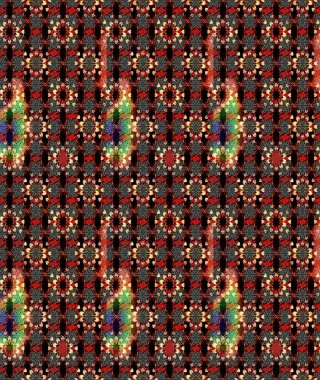 Çiçekli karalama şeklinde Raster çiçek deseni. Nazik, narin çiçek arkaplanı. Siyah ve kırmızı renkte çiçekler.