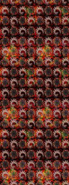 Kahverengi ve siyah renkte etnik çiçeklerle süslenmiş zarif bir eskiz şekli. Raster Çiçek İllüstrasyonu güzel tekstil..