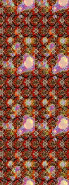 Kahverengi ve bej renkli etnik çiçeklerle süslenmiş zarif bir eskiz deseni. Asya Tekstil 'inde Raster Çiçek İllüstrasyonu.