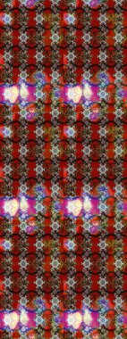 Kahverengi ve kırmızı renklerde. Kahverengi ve kırmızı renkte kahverengi ve kırmızı papatya deseni. Raster illüstrasyonu.