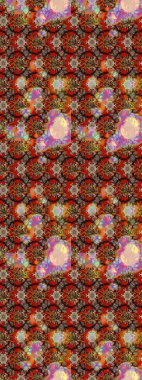 Kahverengi ve bej renkli etnik çiçeklerle süslenmiş zarif bir eskiz deseni. Asya Tekstil 'inde Raster Çiçek İllüstrasyonu.