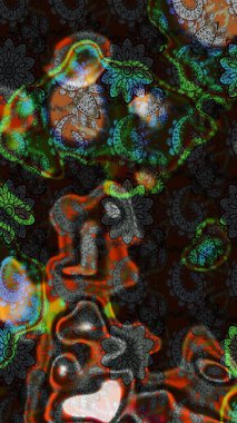 Raster güzel bir çiçek deseni çizmiş. Gri ve kahverengi renkli çiçekler. Nazik romantik baskı. Bahar mevsimi. Tatil havası..