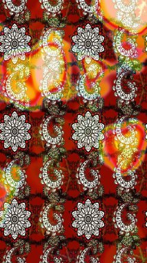 Kahverengi ve kırmızı renkte çiçekler. Renkli bahar temalı eskiz kalıbı. Düz Çiçek Elementleri Tasarım Raster illüstrasyonu. Çiçekli çiçek deseni, suluboya..