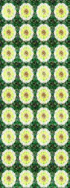 Yeşil ve nötr renklerde çiçekler. Raster illüstrasyonundaki çiçek desenli çizim. Renkli Bahar Teması eskiz kalıbı. Düz Çiçek Elementleri Tasarımı.