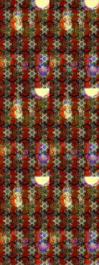 Kahverengi ve kırmızı renkte çiçekler. Renkli Bahar Teması eskiz kalıbı. Düz Çiçek Elementleri Tasarım Raster illüstrasyonu. Çiçek eskiz kalıbı geçmişi.