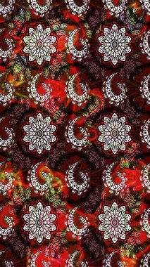 Kahverengi ve siyah renkler üzerine çiçek desenli eskiz, el yapımı papatyalar, papatyalar. Tekrarlayan çiçek arkaplanı, zarif kahverengi ve siyah çiçekler duvar kağıdı.