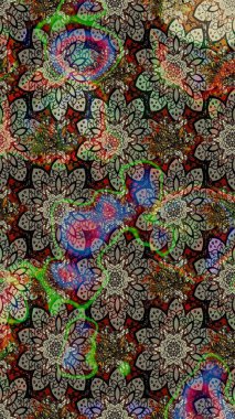 Paisley el çizimi elementler. Ev dekoru. Fantezi çiçekli eskiz deseni, doğal duvar kağıdı, çiçek desenli kıvrımlı illüstrasyon.