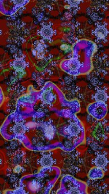 Raster illüstrasyonu. Robot resim. Küçük çiçekte sevimli çiçek deseni var..