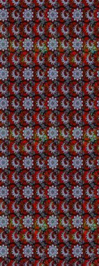 Kırmızı ve siyah renkte çiçekler. Küçük çiçekte sevimli çiçek deseni var..