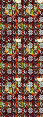 Kırmızı ve kahverengi renkte çiçekler. Küçük çiçekte sevimli çiçek deseni var..