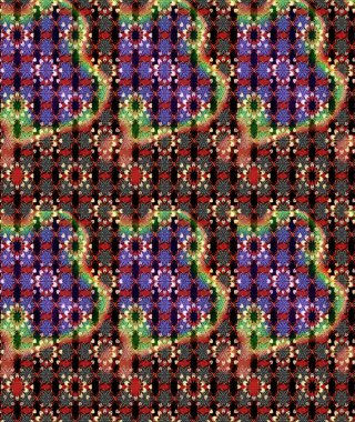 Çiçekli siyah ve kırmızı çizim deseni. Raster çiçek izi. Klasik taslak çizimi.