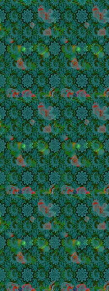 Raster çiçek desenleri çiziyor. Vadinin çiçekleri mavi ve yeşil renklerde.