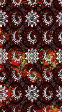 Suluboya çizim kalıbı. Kahverengi ve siyah renkli çiçekler suluboya tarzında. Çiçek izi.