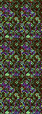 Yeşil ve gri renkli çiçekler. Çiçekli karalama şeklinde Raster çiçek deseni. Yumuşak, bahar çiçekli arka plan.