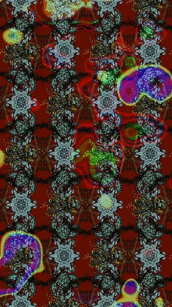 Parlak çiçekli kolaj çiçekleri kırmızı ve kahverengi. Çiçek tasarımı için inanılmaz bir kolaj cenneti tarzı. Çiçekli zambaklar eskiz arka planı.