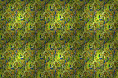 Çiçekli karalama şeklinde Raster çiçek deseni. Nazik, narin çiçek arkaplanı. Hoş renklerde çiçekler.