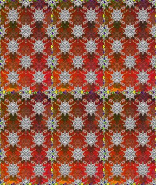 Raster illüstrasyonu. Kusursuz bir arka plan modeli. Kahverengi ve gri renkte yaprakları olan yabani çiçekler. Suluboya, elle çizilmiş.