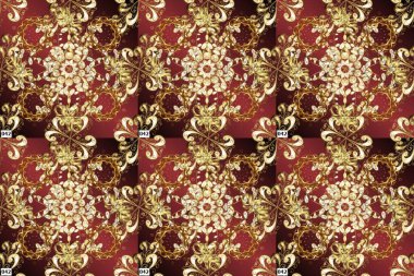 Modern tasarım posteri, kapak, kahverengi, bej ve kırmızı renkli kart tasarımı. Retro stil dokusu, şablon kış elementleri. Kar taneleri tasarımı. Moda olmuş kar taneleri ve elementler Memphis kartları.