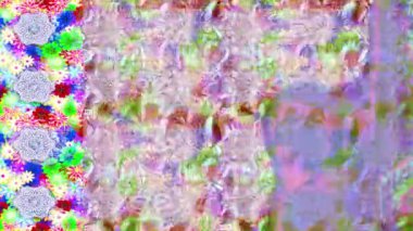 Renkli unsurlarla hareketli arka plan görüntüleri. Çiçekler. Eski model. Bayrak tarzı. Video kaydı. Şablon. Döngü. Kusursuz.. 