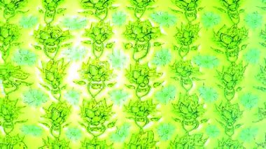 Renkli unsurlarla hareketli arka plan görüntüleri. Çiçekler. Eski model. Bayrak tarzı. Video kaydı. Şablon. Döngü. Kusursuz.. 